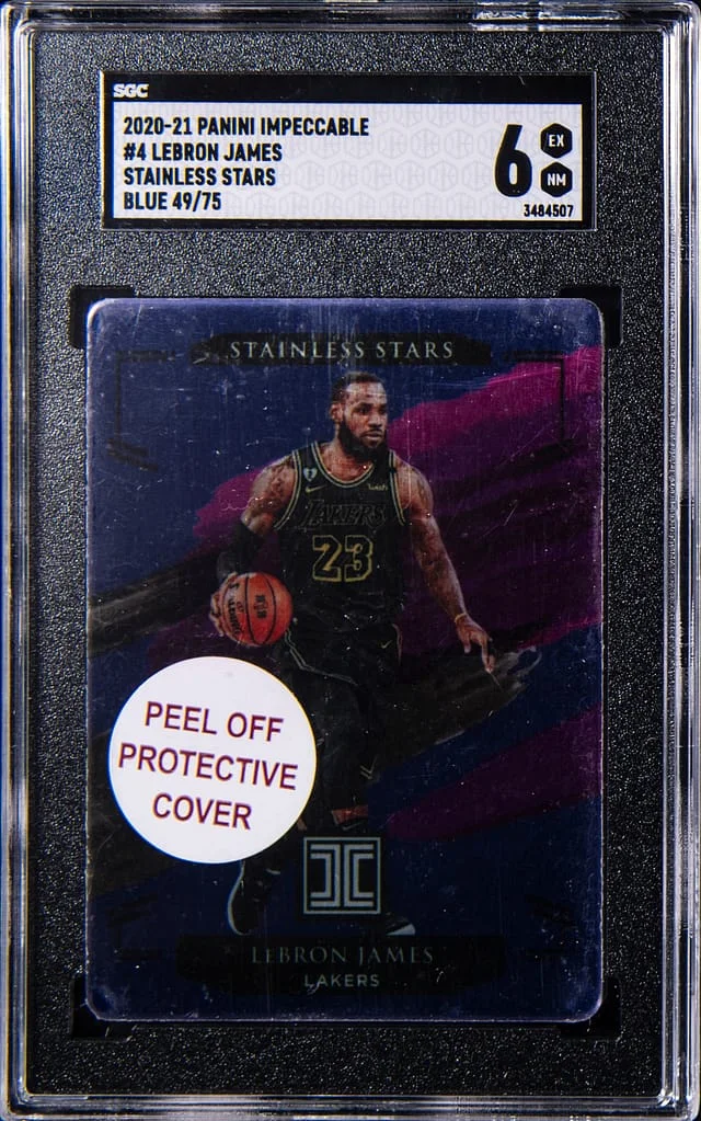 2020-21 Panini Impeccable Lebron James Stainless Stars Blue #4 card image