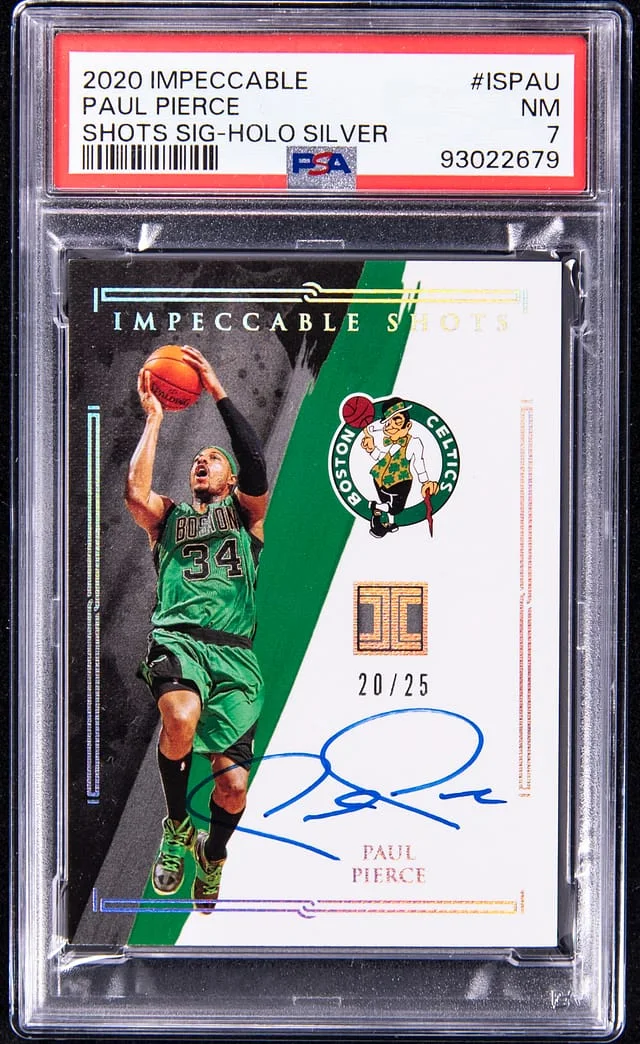 2020-21 Panini Impeccable Paul Pierce Shots Signature Holo Silver #IS-PAU card image