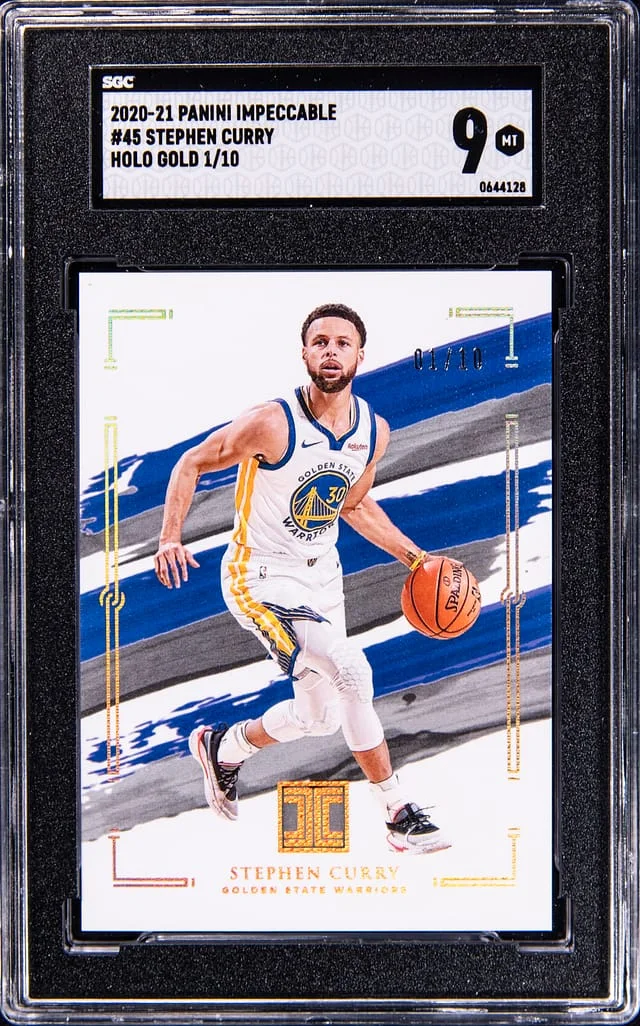 2020-21 Panini Impeccable Stephen Curry Holo Gold #45 card image