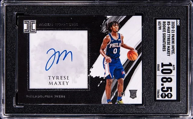 2020-21 Panini Impeccable Tyrese Maxey Signatures #RS-MAX card image