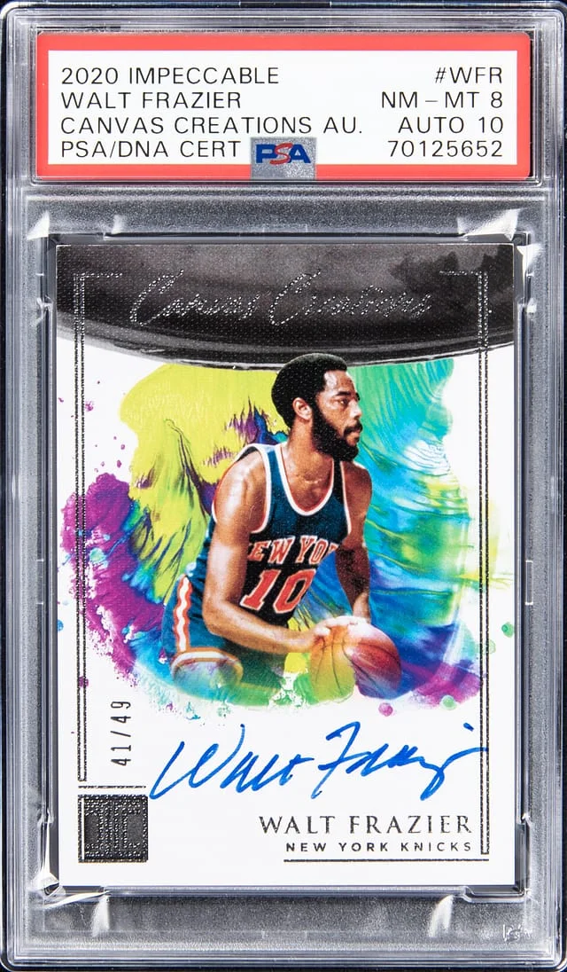 2020-21 Panini Impeccable Walt Fraizer Canvas Creation Autograph #WFR card image