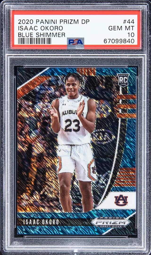 2020-21 Panini Isaac Okoro Draft Picks Prizm Blue Shimmer #44 card image