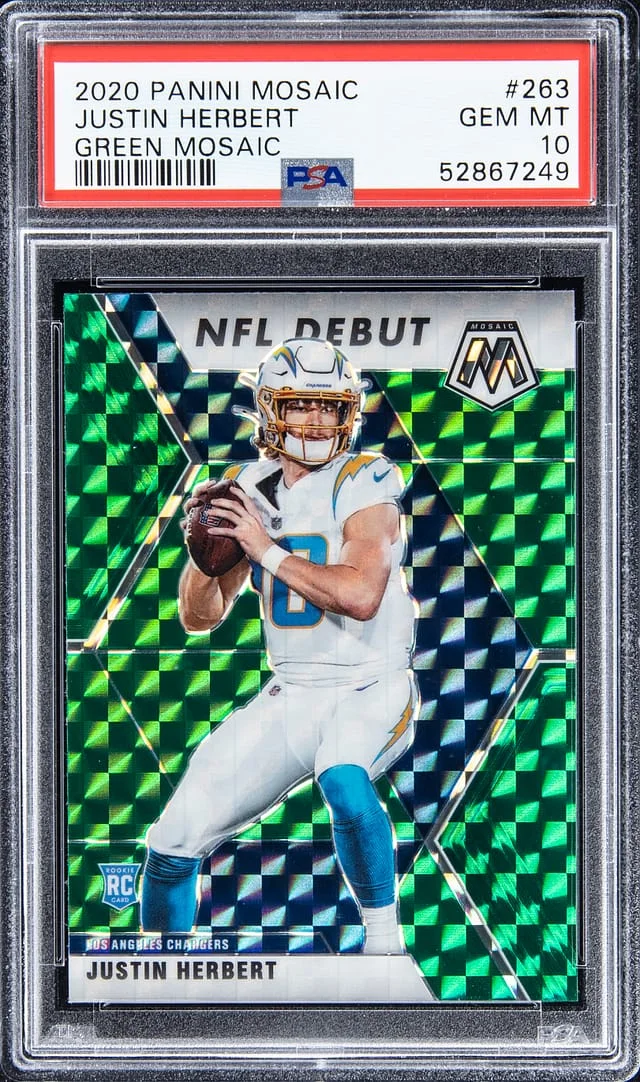 2020-21 Panini Justin Herbert Green Mosaic #263 card image