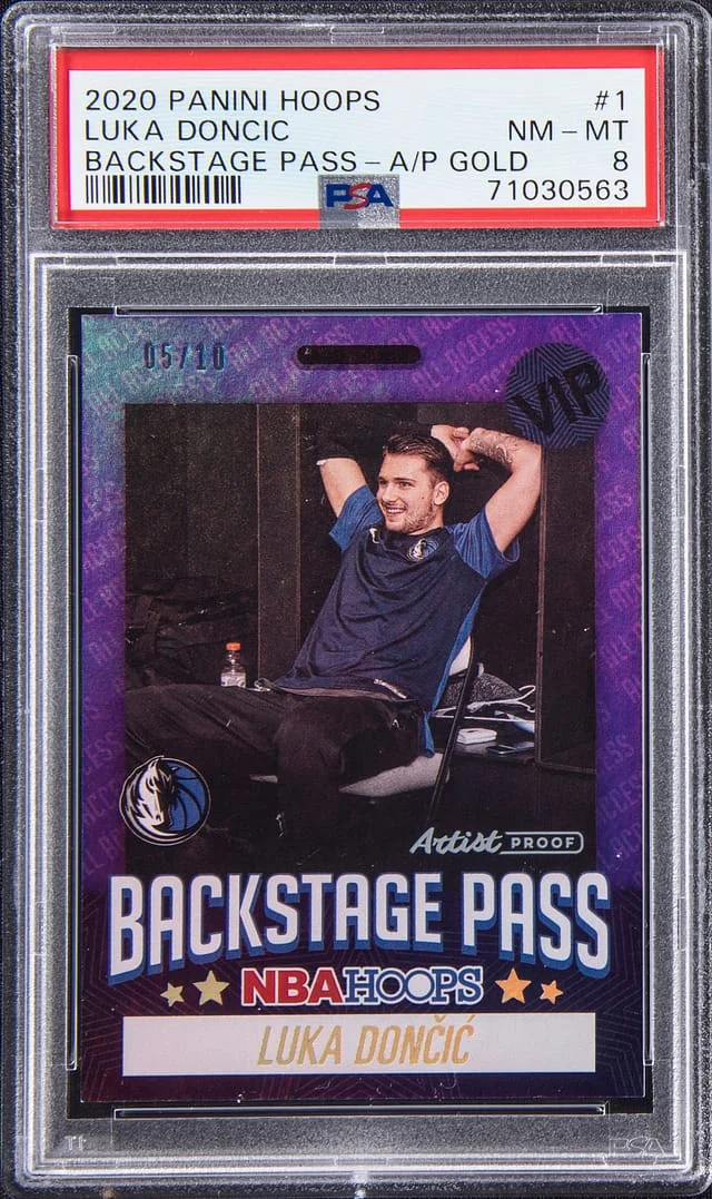 2020-21 Panini Luka Doncic NBA Hoops Backstage Pass Artist Proof Gold #1 card image