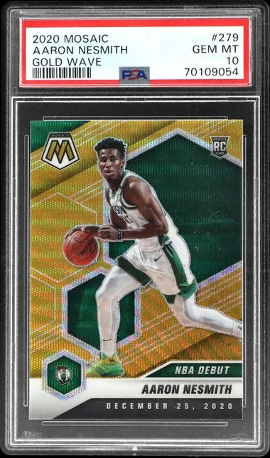 2020-21 Panini Mosaic Aaron Nesmith Gold Wave #279 card image