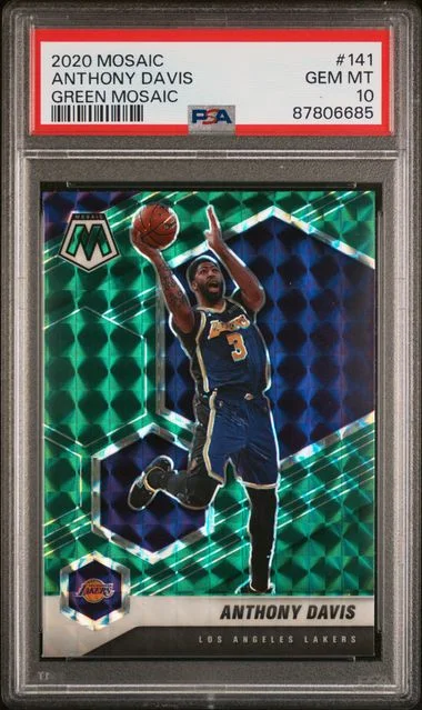 2020-21 Panini Mosaic Anthony Davis Green Mosaic #141 card image