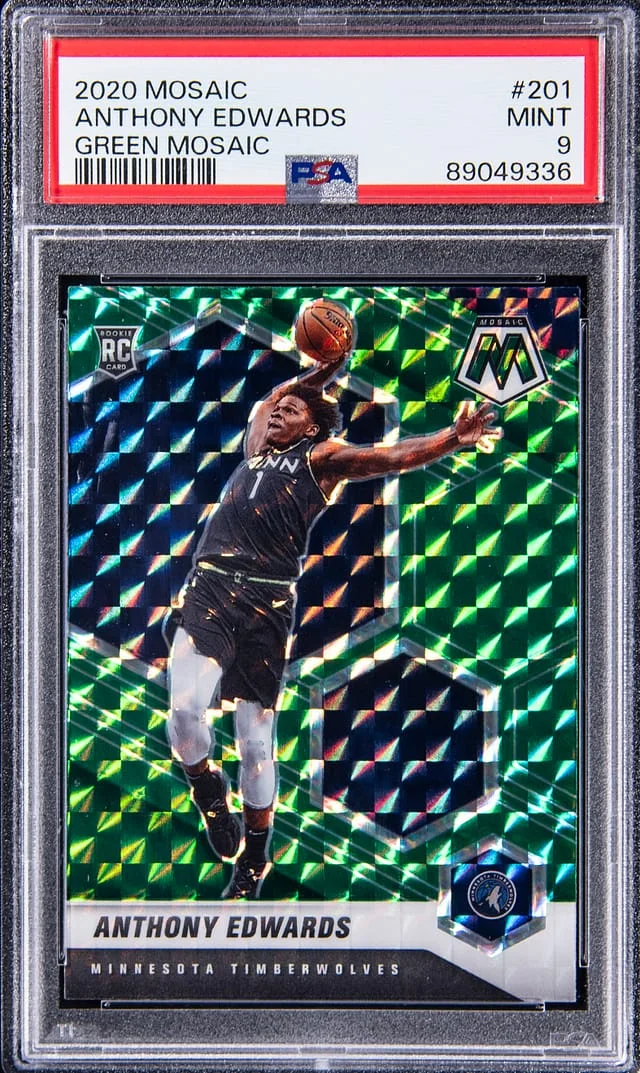 2020-21 Panini Mosaic Anthony Edwards Green Mosaic #201 card image