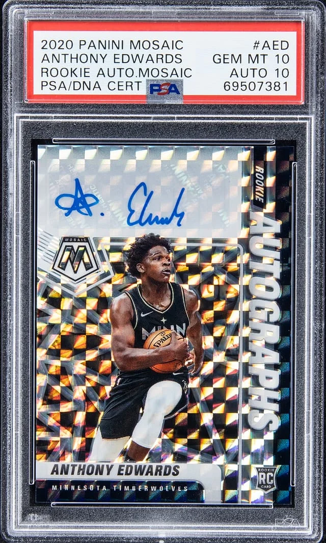 2020-21 Panini Mosaic Anthony Edwards Autograph #AED card image