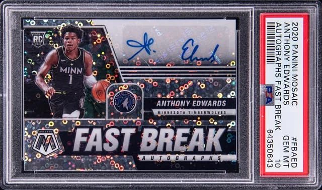 2020-21 Panini Mosaic Anthony Edwards Autograph Fast Break #FB-AED card image