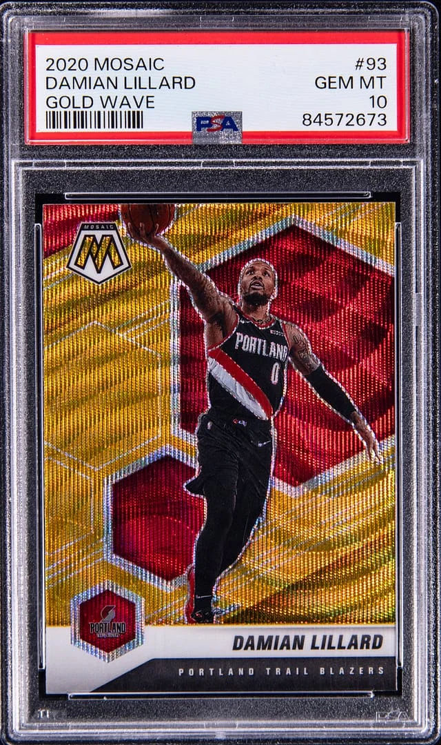2020-21 Panini Mosaic Damian Lillard Genesis #93 card image