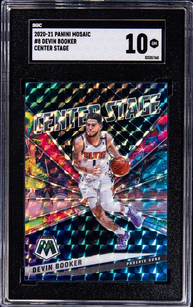 2020-21 Panini Mosaic Devin Booker Center Stage #8 card image