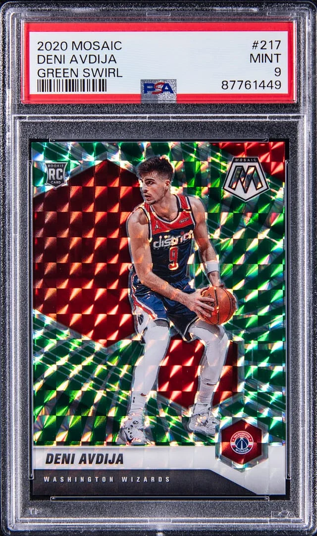 2020-21 Panini Mosaic Geni Avdija Green Swirl #217 card image