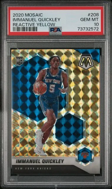 2020-21 Panini Mosaic Immanuel Quickley Red Wave #208 card image