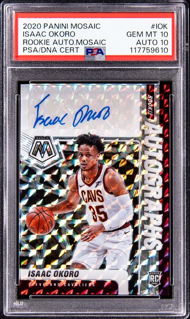 2020-21 Panini Mosaic Isaac Okoro Autograph Mosaic #RA-IOK card image