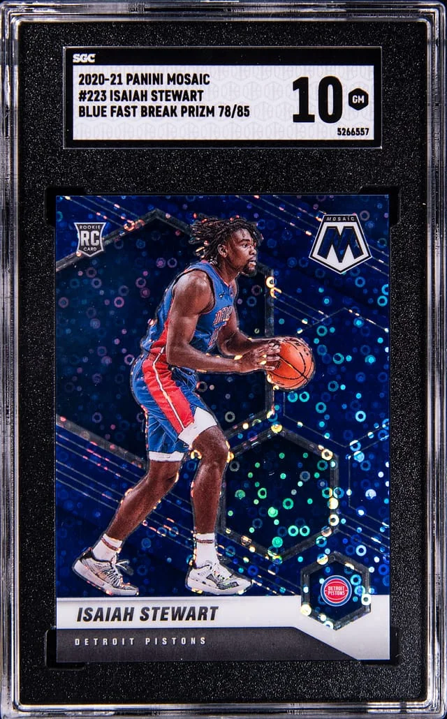 2020-21 Panini Mosaic Isiah Stewart Blue Fast Break Prizm #223 card image