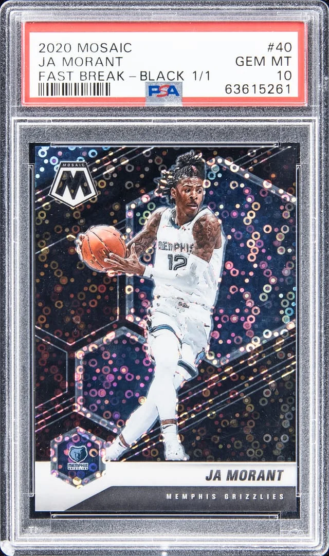 2020-21 Panini Mosaic Ja Morant Fast Break Black #40 card image