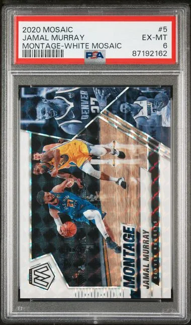 2020-21 Panini Mosaic Jamal Murray Montage White Mosaic #5 card image
