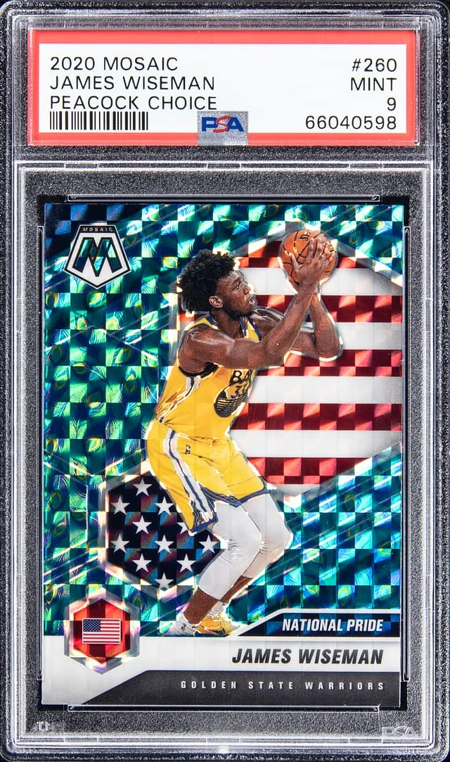 2020-21 Panini Mosaic James Wiseman Peacock Choice #260 card image