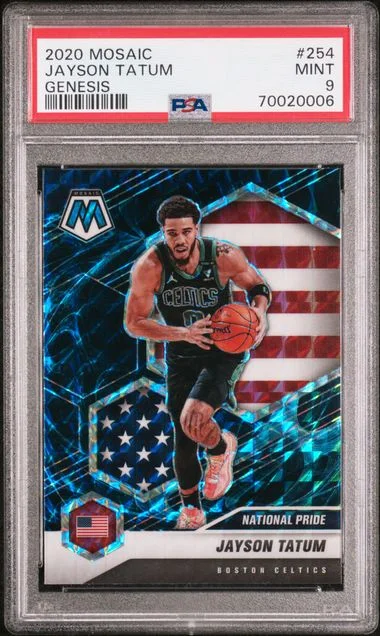 2020-21 Panini Mosaic Jayson Tatum Silver #254 card image