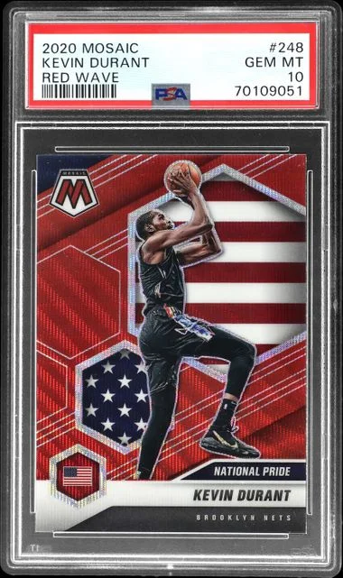 2020-21 Panini Mosaic Kevin Durant Red Wave #248 card image