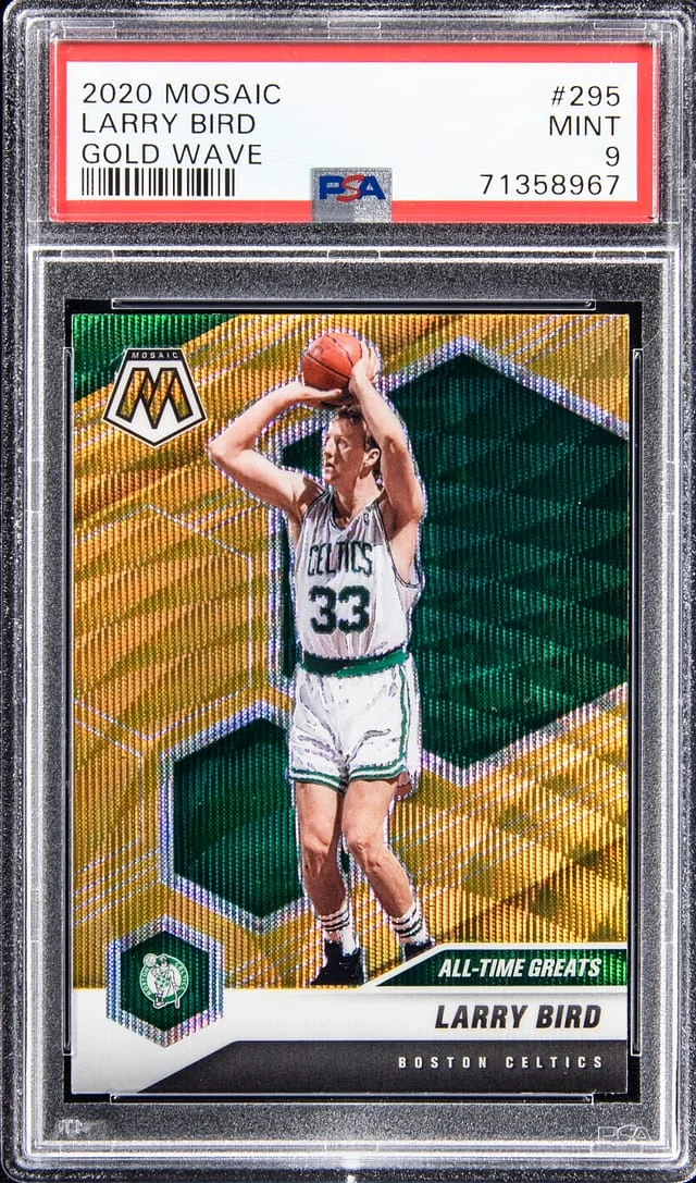 2020-21 Panini Mosaic Larry Bird Gold Wave #295 card image