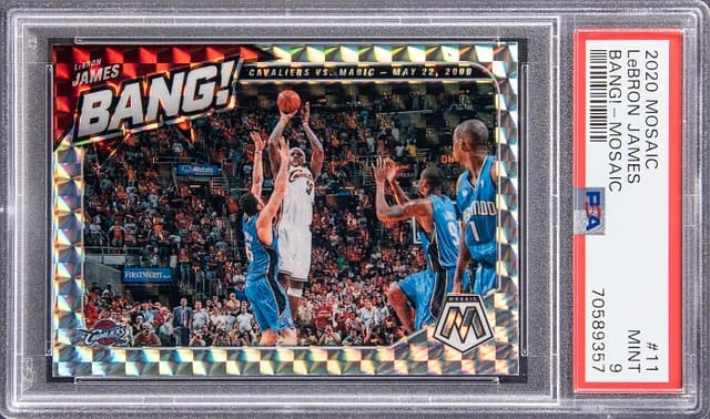 2020-21 Panini Mosaic LeBron James Bang! #11 card image