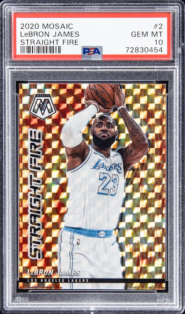 2020-21 Panini Mosaic LeBron James Straight Fire #2 card image
