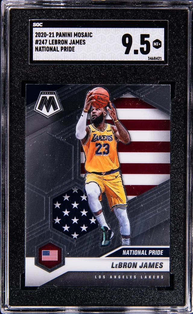 2020-21 Panini Mosaic LeBron James Reactive Yellow #247 card image