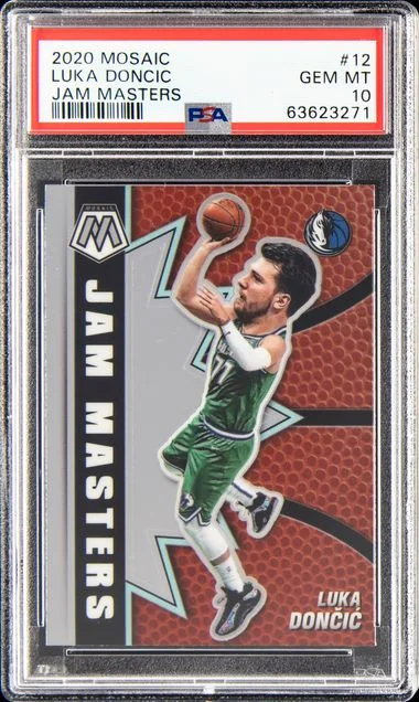2020-21 Panini Mosaic Luka Doncic Jam Masters #12 card image