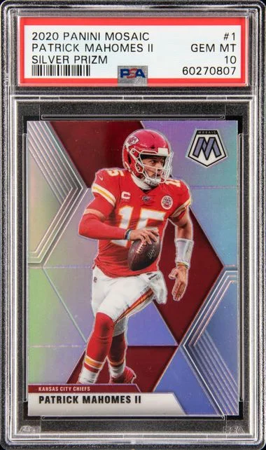 2020-21 Panini Mosaic Patrick Mahomes II Silver Prizm #1 card image