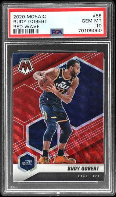 2020-21 Panini Mosaic Rudy Gobert Red Wave #58 card image