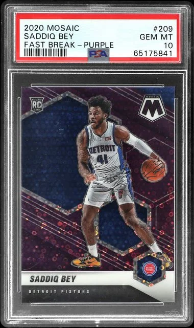 2020-21 Panini Mosaic Saddiq Bey Blue Fluorescent #209 card image