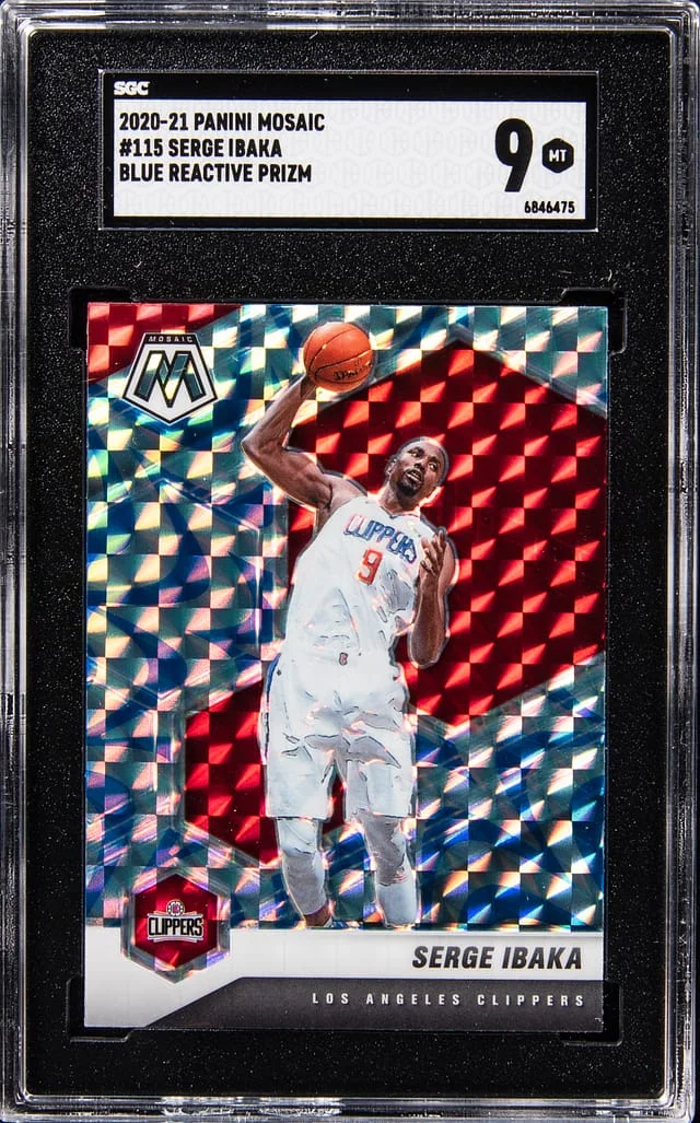 2020-21 Panini Mosaic Serge Ibaka Blue Reactive Prizm #115 card image