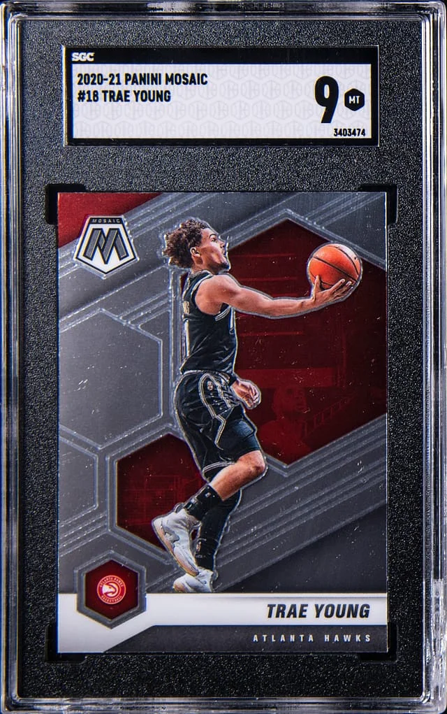 2020-21 Panini Mosaic Trae Young #18 card image