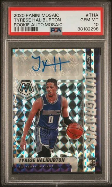 2020-21 Panini Mosaic Tyrese Haliburton Autographs Mosaic #THA card image