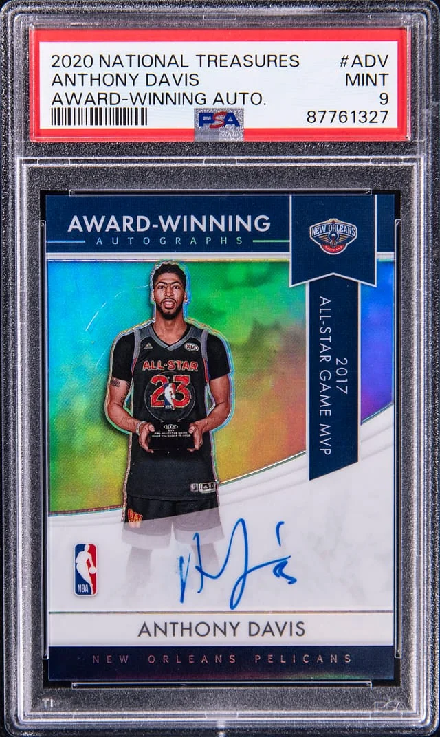 2020-21 Panini National Treasures Anthony Davis Award Winning Autograph #ADV card image