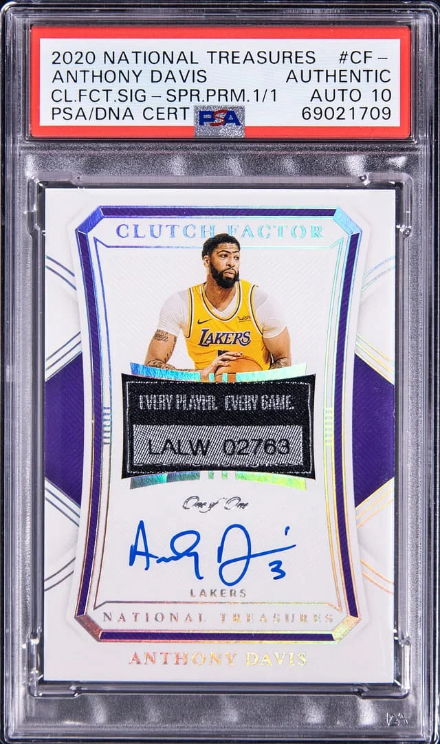 2020-21 Panini National Treasures Anthony Davis Clutch Factor Signatures Super Prime #CF-ADV card image