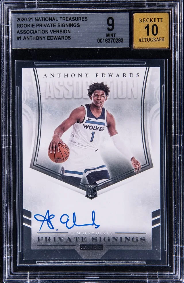 2020-21 Panini National Treasures Anthony Edwards Private Signings Association Version #1 card image