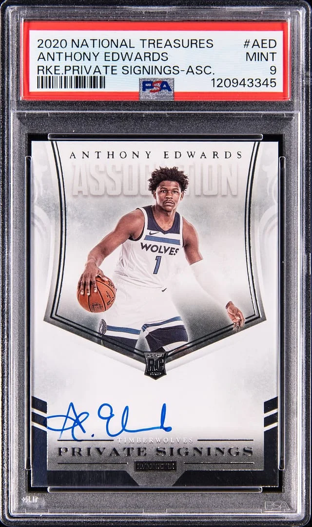 2020-21 Panini National Treasures Anthony Edwards Private Signings Association #PSA-AED card image