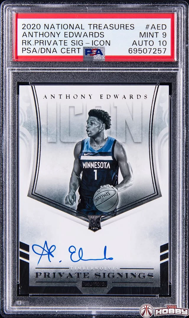 2020-21 Panini National Treasures Anthony Edwards Private Signing Icon #PSI-AED card image