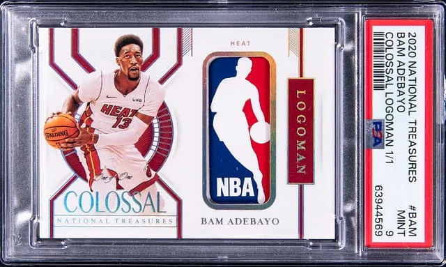 2020-21 Panini National Treasures Bam Adebayo Colossal Logoman #CLM-BAM card image