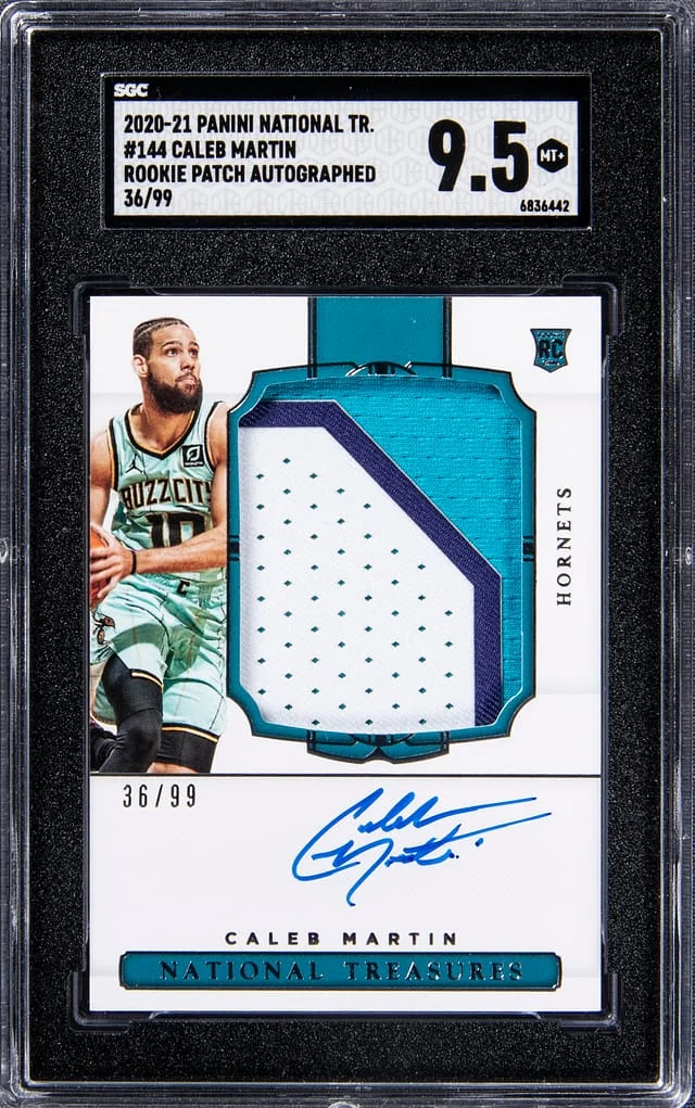 2020-21 Panini National Treasures Caleb Martin Patch Autograph (RPA) #144 card image