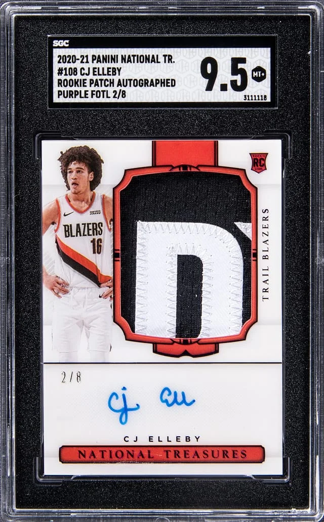 2020-21 Panini National Treasures CJ Elleby Patch Autograph Horizontal Bronze #108 card image