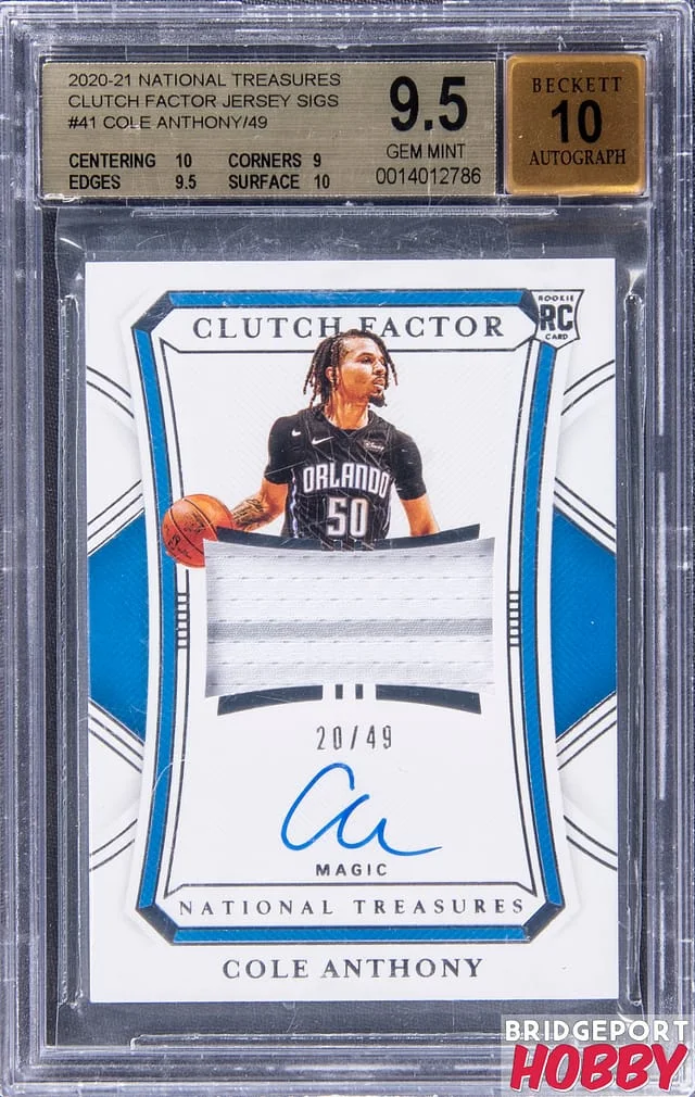 2020-21 Panini National Treasures Cole Anthony Clutch Factor Jersey Signatures #41 card image