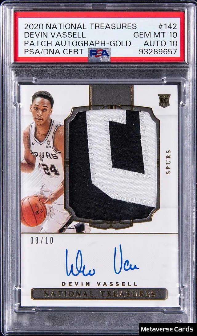 2020-21 Panini National Treasures Devin Vassell Patch Autographs Horizontal #142 card image