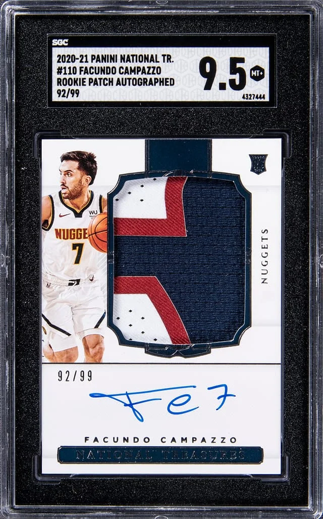 2020-21 Panini National Treasures Facundo Campazzo Patch Autograph (RPA) #110 card image