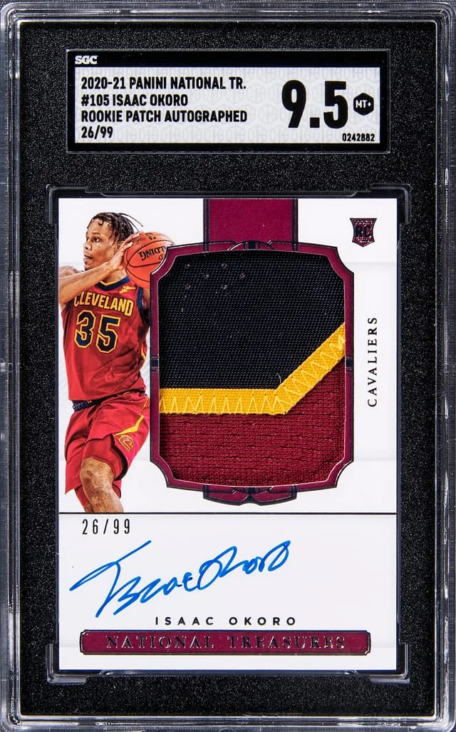 2020-21 Panini National Treasures Isaac Okoro Patch Autographs (RPA) #105 card image
