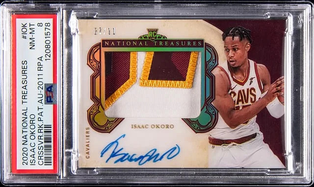 2020-21 Panini National Treasures Isaac Okoro Crossover Patch Autograph-2011 RPA #C11-IOK card image