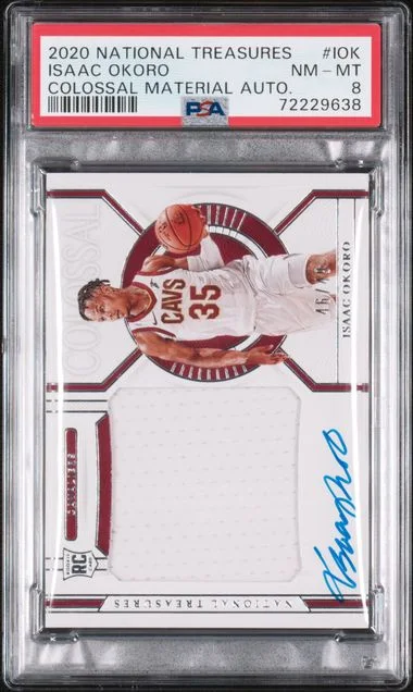 2020-21 Panini National Treasures Isaac Okoro Colossal Material Autographs #IOK card image