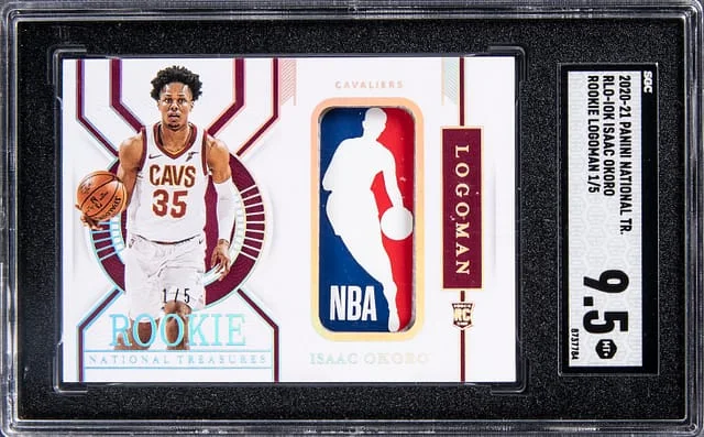 2020-21 Panini National Treasures Isaac Okoro Logoman #RLO-IOK card image